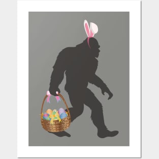 Funny Bigfoot Easter Design with Easter Basket Posters and Art